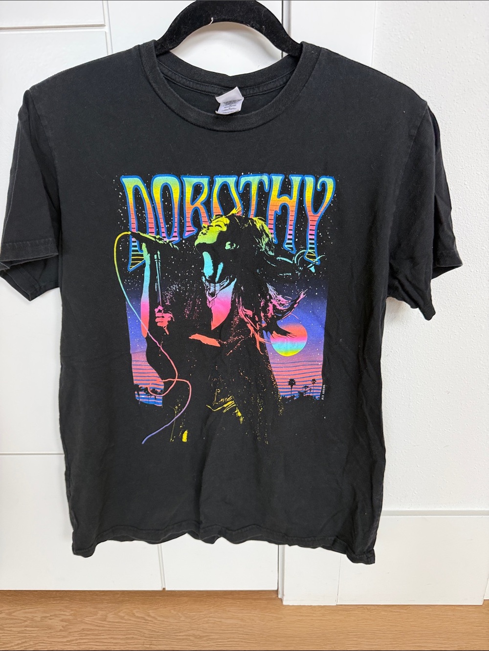 Dorothy Black Retro Neon Graphic Band T-Shirt